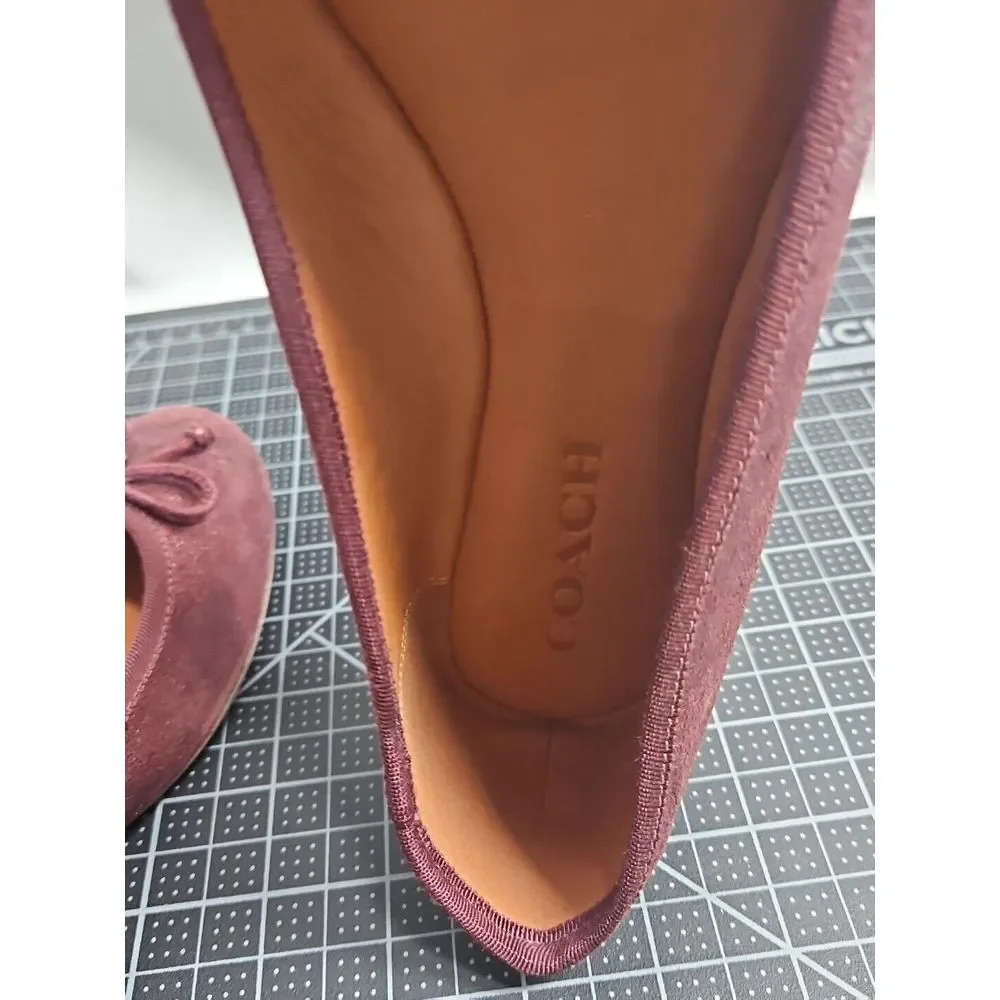 Coach Lola Ballet Bordeaux Suede shoes woman Sz US 9.5 M‎